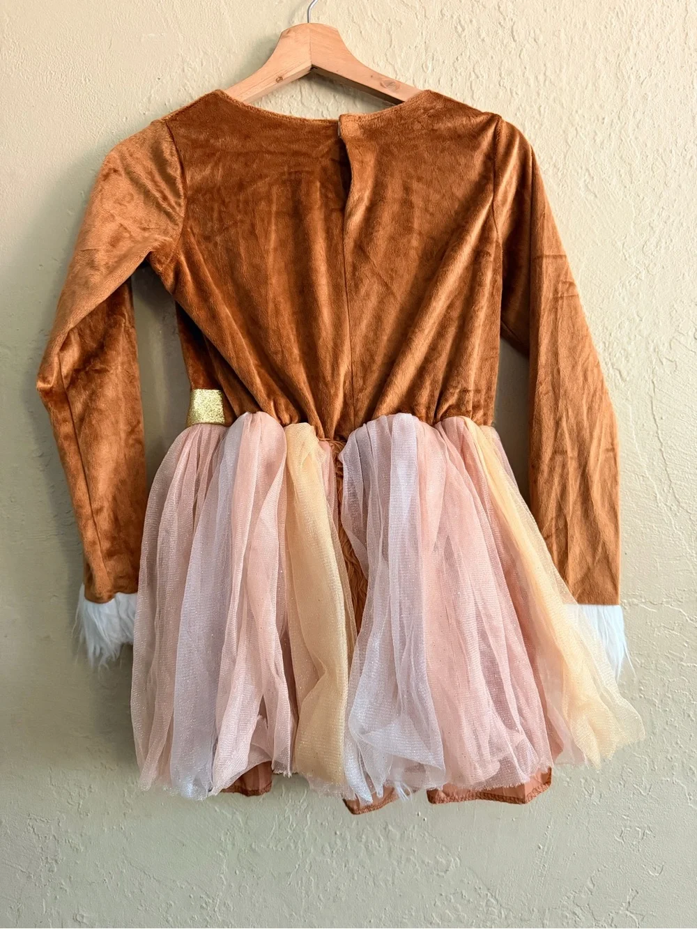 Spirit Brown and Pink Tulle Fuzzy Deer Waistband Costume Dress